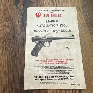 Instruction Manual For Ruger Mark II Standard And Target